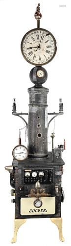 A Steampunk Modern tall case clock