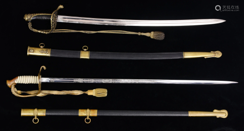 (lot of 2) Navy swords