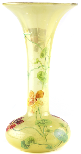 A Pairpoint floral glass vase