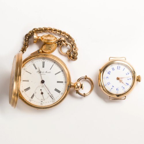 A group of Early 20th C. pocket watches, etc.