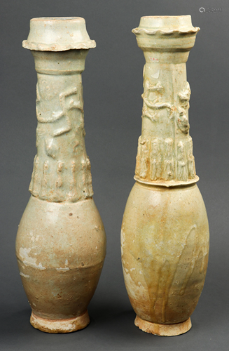 An associated pair of Yuan Yingjing funerary urns