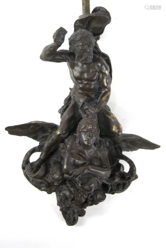Patinated bronze figural door knocker