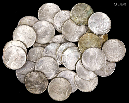 (lot of 30) Peace and Morgan dollar group