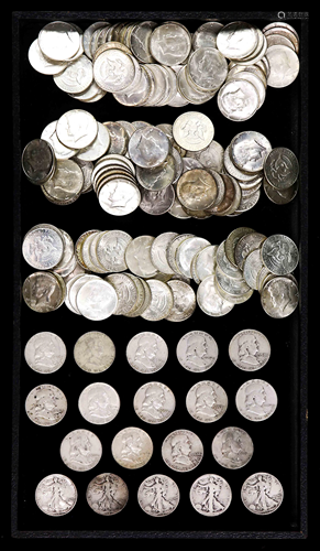 (lot of approx. 150) Silver half dollars