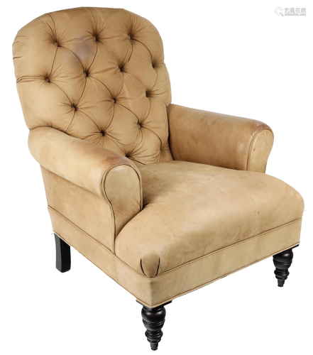 A Chesterfield style leather armchair