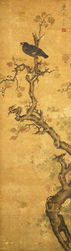 After Chen Hongshou, Magpie, hanging scroll laid down