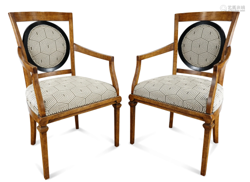 A pair of Neoclassical style armchairs
