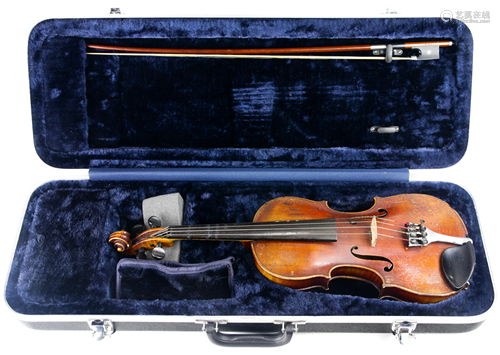 A labelled Richard Schubert violin with bow labelled H.