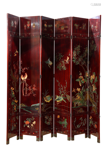 A Chinese twelve panel coromandel screen