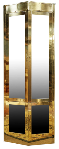 A Mastercraft style brass and glass vitrine