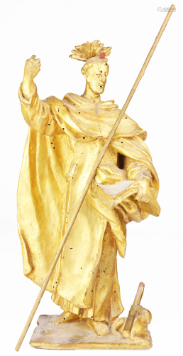 A continental baroque carved giltwood figure of St.