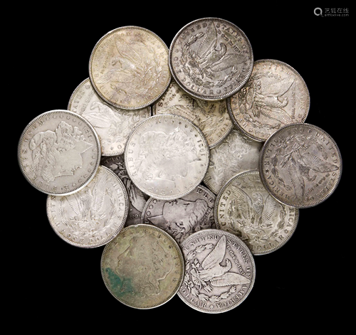 (lot of 15) Morgan silver dollars