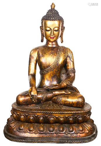 A Thai bronze seated buddha