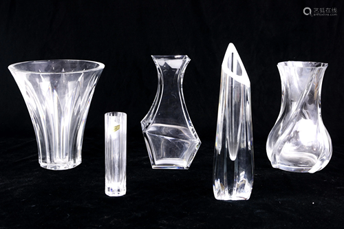 A Baccarat vase group