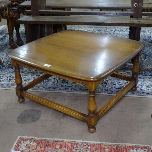 An Ercol Golden Dawn coffee table, baluster turned legs, W73cm, H38cm