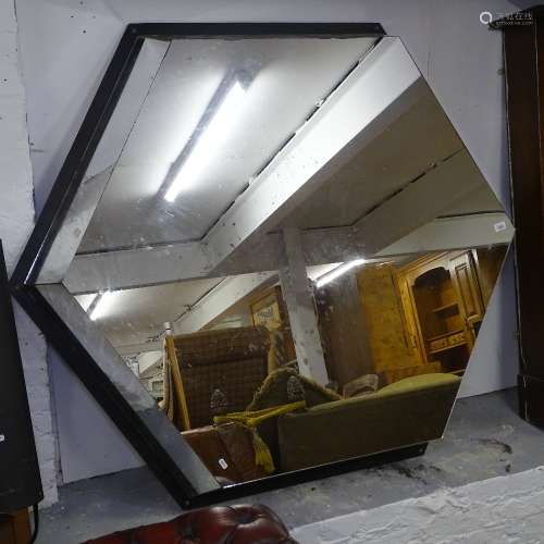 A 1960s octagonal nightclub mirror, W150cm