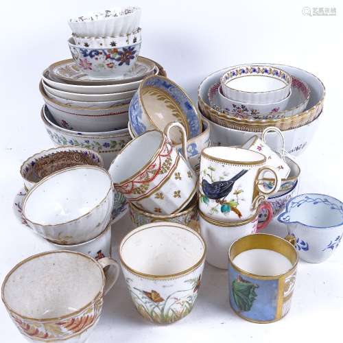 A large group of 19th and 20th century ceramics, including tea bowls, teacups, saucers etc