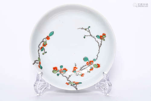 Qing Kangxi famille rose flower pattern plate