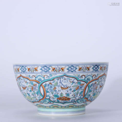 A large bowl with doucai infant play pattern in Guangxu, Qing Dynasty