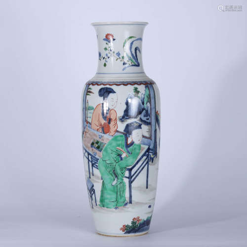 Qing colorful character stick bottle