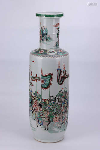 Qing colorful character stick bottle