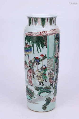 Qing colorful character tube bottle