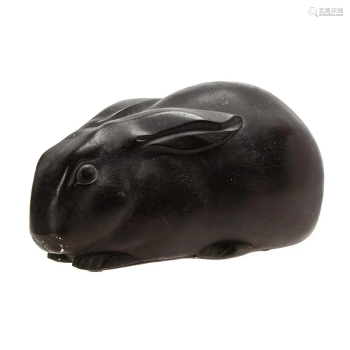 BRONZE CARVED RABBIT FIGURE