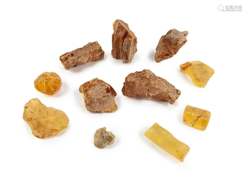 GROUP OF ROUGH AMBER FRAGMENTS