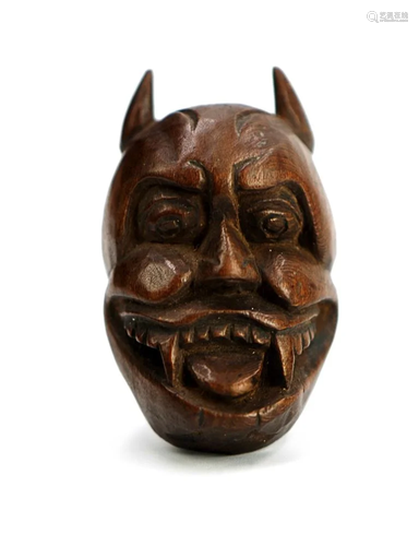 JAPANESE HANNYA MASK NETSUKE