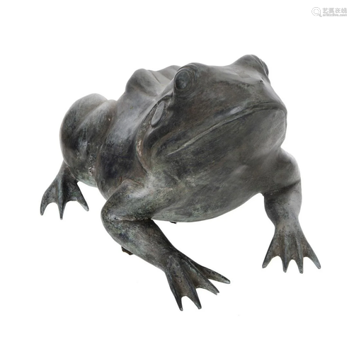 BRONZE FIGURE OF A FROG