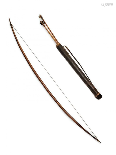 AFRICAN BOW ARROWS AND QUIVER