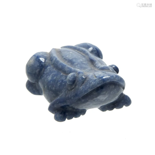 LAPIS LAZULI CARVED FROG