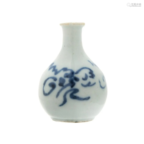 KOREAN BLUE AND WHITE SNUFF BOTTLE