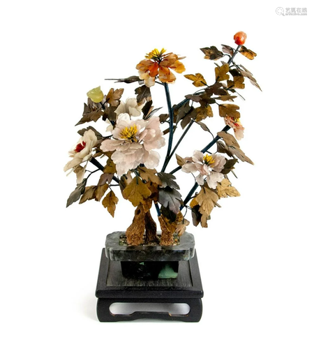 PRECIOUS STONE BONSAI WITH WOOD STAND