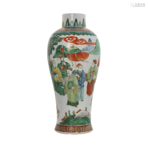 A CHINESE FAMILLE VERTE VASE