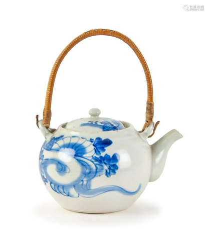 BLUE AND WHITE TEA POT