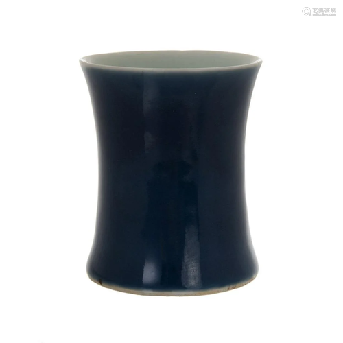 CHINESE BLUE GLAZE BRUSH CUP