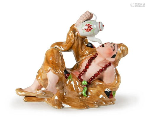 PORCELAIN FIGURE OF DRUNKEN IMMORTAL