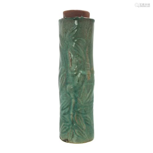 CHINESE GREEN GLAZED RAIN PIPE