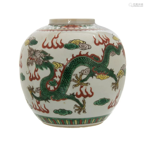 FAMILLE ROSE DRAGON JAR