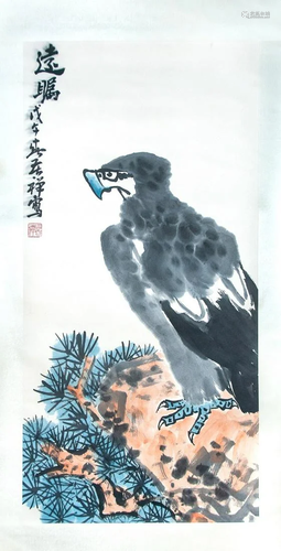 SCROLL PAINTING OF EAGLE