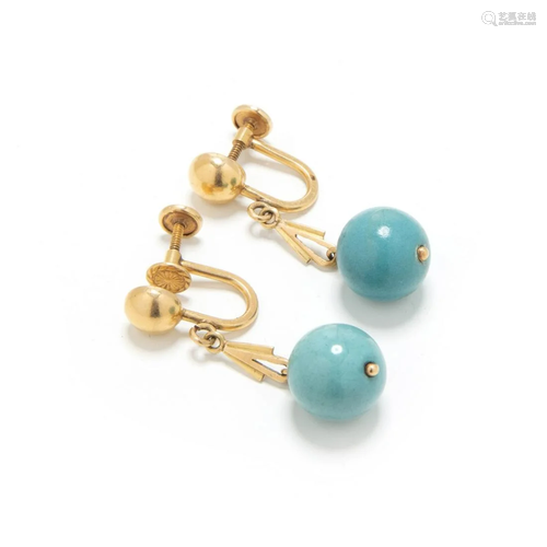 TURQUOISE BEADS EARRINGS