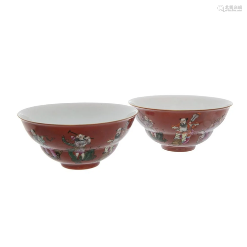 PAIR OF CHINESE IRON RED 