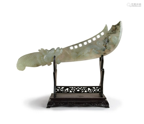 CARVED JADE DRAGON SWORD