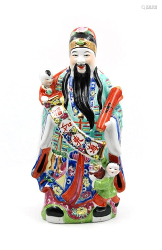 PORCELAIN WUCAI GOD OF FORTUNE