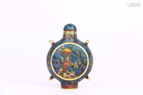 Copper Bodied Filigree Enamel  Snuff Bottle ,Qing Dynasty