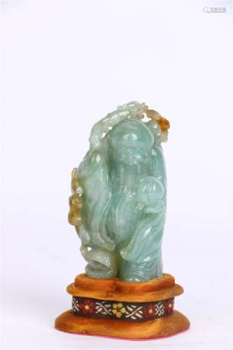 Jadeite Ornament of the God of Longevity , Qing Dynasty