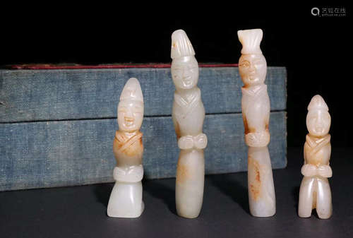 HETIAN JADE CARVED FIGURE SHAPED STATUE