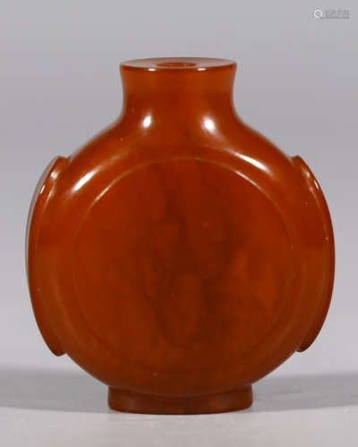 BEEWAX CARVED SNUFF BOTTLE