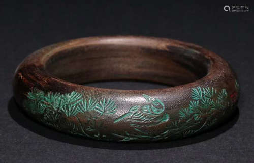 CHENXIANG WOOD CARVED BANGLE